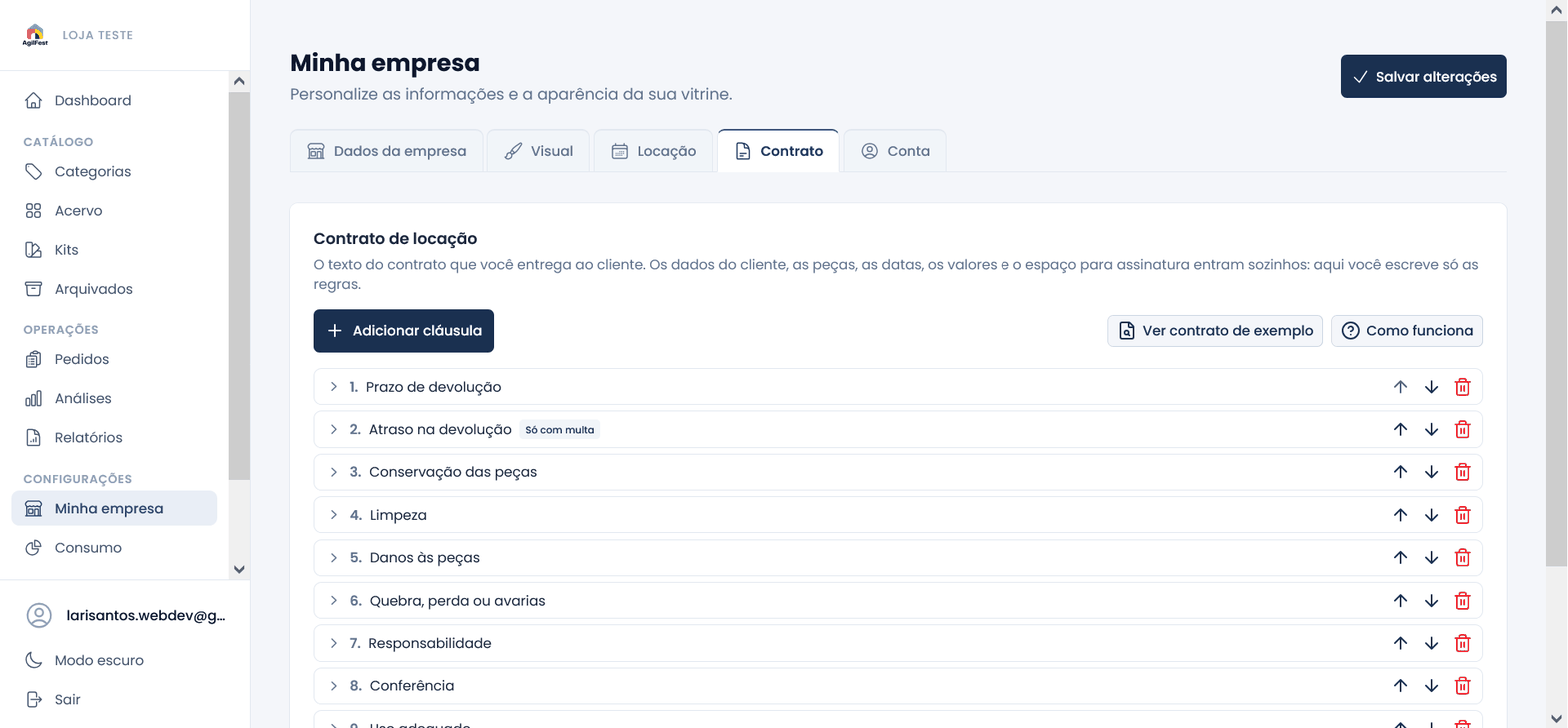 Contrato de locação com as suas regras