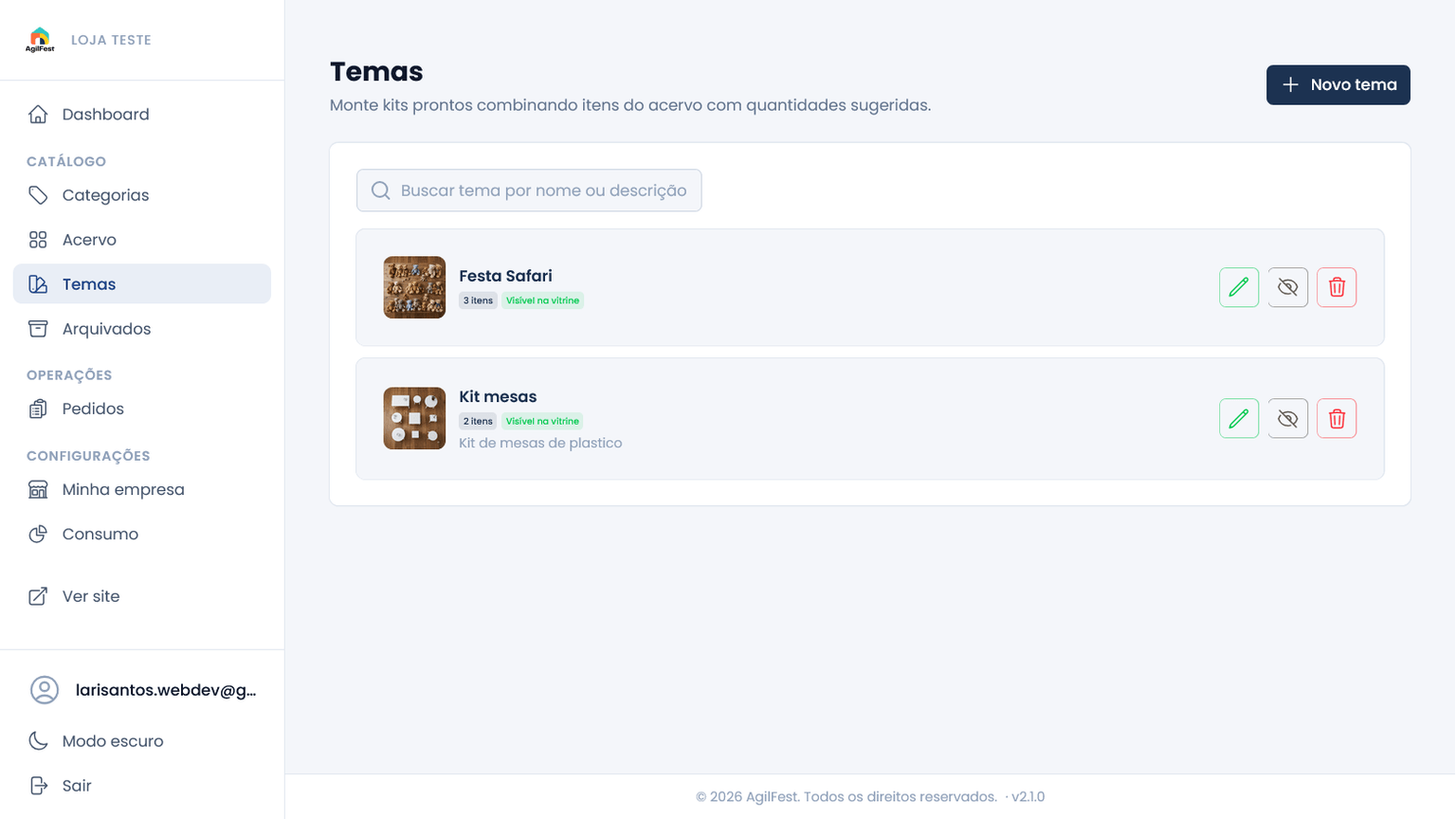 Temas e kits prontos para vender mais