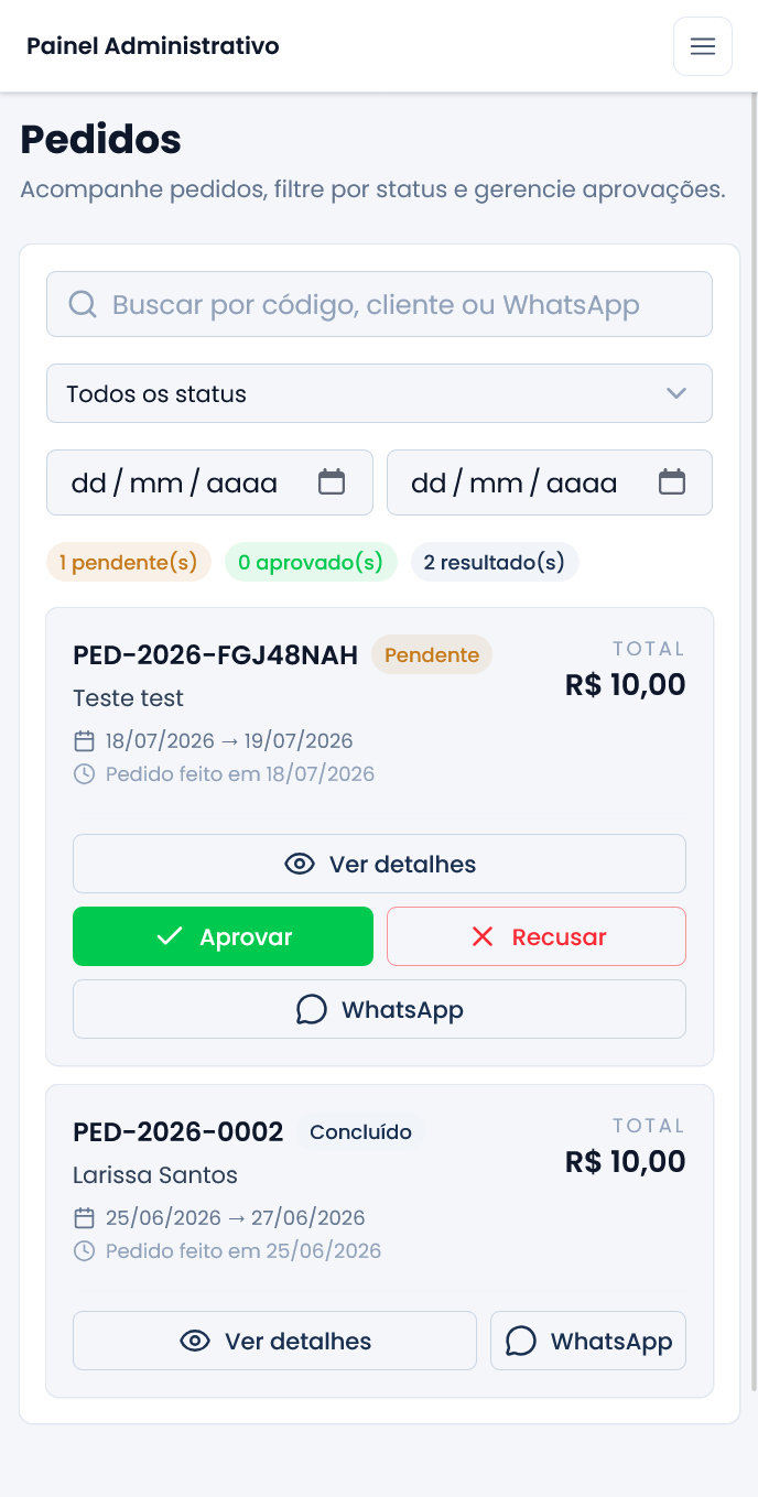 Todos os pedidos em um só lugar